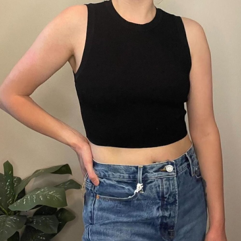 ZARA Cropped Black Tank